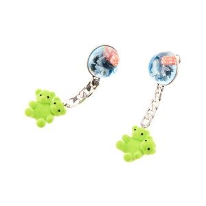 Heaven by marc jacobs × Kiko Kostadinov BEAR EARRINGS GREEN CLIP ON NWT